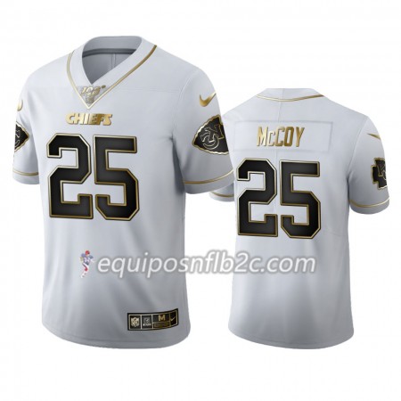 Camiseta Hombre NFL Kansas City Chiefs LeSean McCoy 25 Nike Blanco Golden Edition